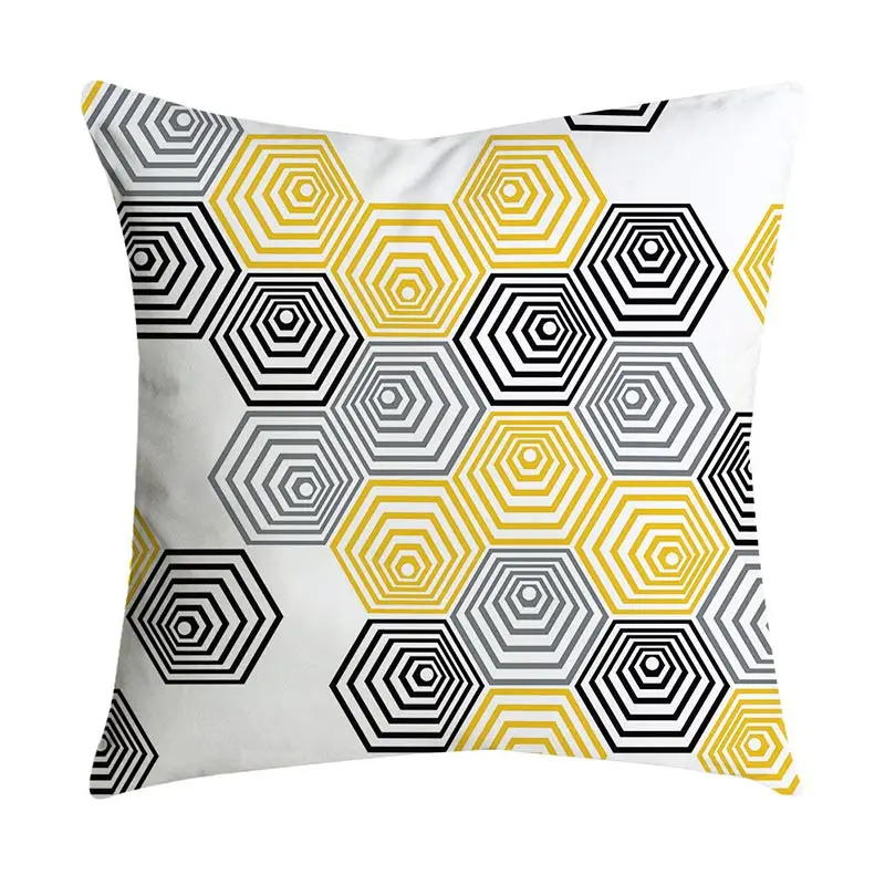 Абсолютно лист ананаса желтая наволочка квадратная льняная подушка для кровати наволочка высокого качества - Color: pillowcase -N