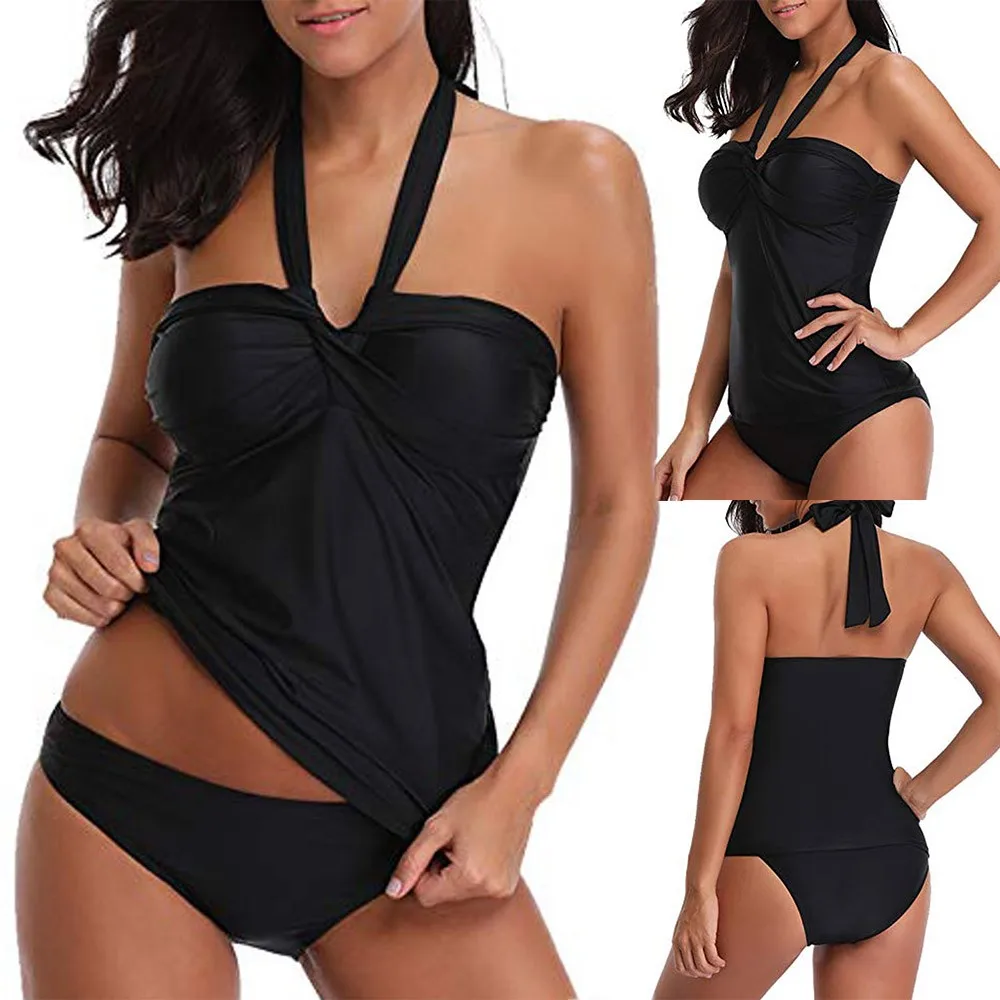 

Woman Bikini 2019 High quality Women's Sexy Bikini Set Swimsuit Push Up Solid Color Swimwear Beachwear Dropping stroje kapielowe