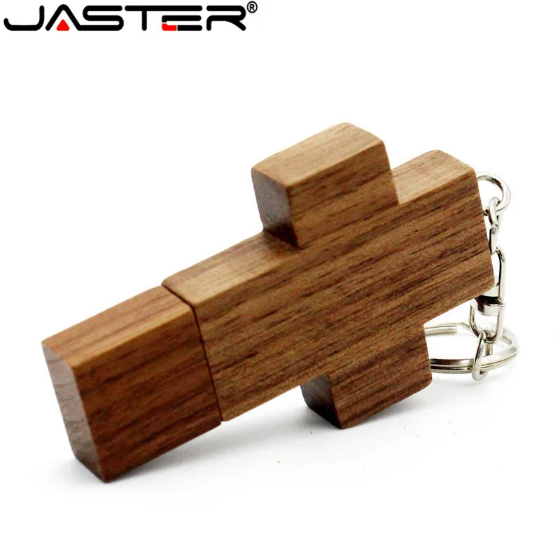

JASTER New Promotions wooden pendrive wooden Cross USB Flash Drive Memory stick 16GB 32GB Flash disk Crosses Flash drive keych