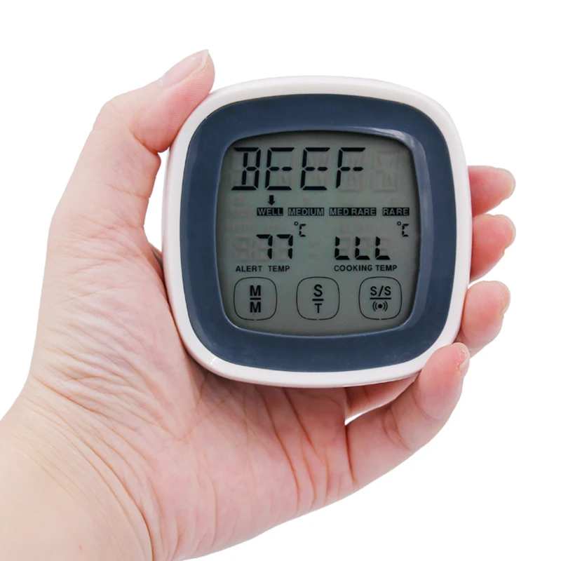 Touch Screen Digital Food Cooking Thermometer Timer Barbecue Alarm Meat BBQ Temperature Gauge With Probe 40%off | Инструменты
