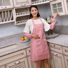 1PC Women Apron with Pockets and Oversleeves Waterproof Stripe Kitchen Anti-oil Aprons Kitchen Cooking Thick Cloth OK 0917 1PC Women Apron with Pockets and Oversleeves Waterproof Stripe Kitchen Anti-oil Aprons Kitchen Cooking Thick Cloth OK 0917