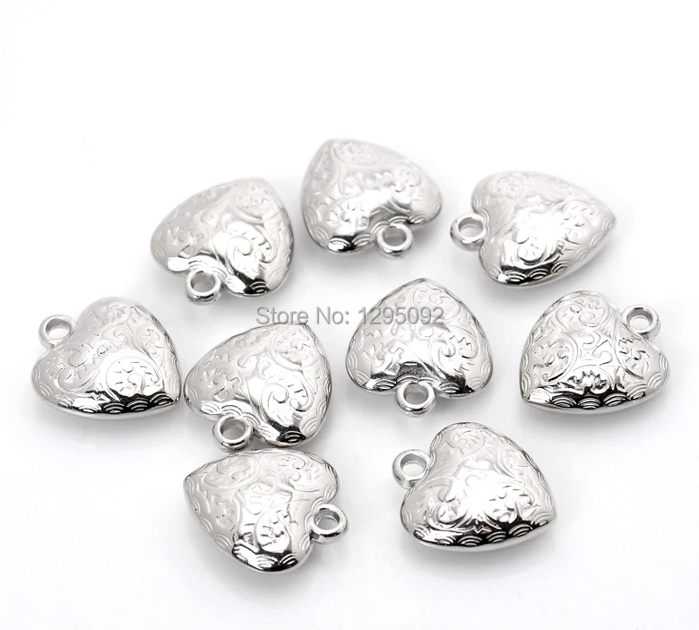 

Free Shipping 50Pcs Wholesales Hot New DIY Silver Tone CCB Shape Heart Charms Pendants Component Accessories 24x27mm(1"x1 1/8")