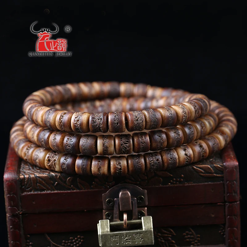 10 Pezzi Naturale Nepalese Tipo Tibetano Di Retro Marrone Vecchio Yak Cranium Bone Bucket Beads Accessori Per Perline Fai Da Te. Foro 1.5Mm