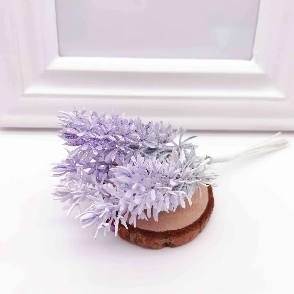 6 шт. мини Лавандовые цветы искусственные цветы ручной работы Рождественские Свадебные украшения для дома DIY скрапбук подарочная коробка