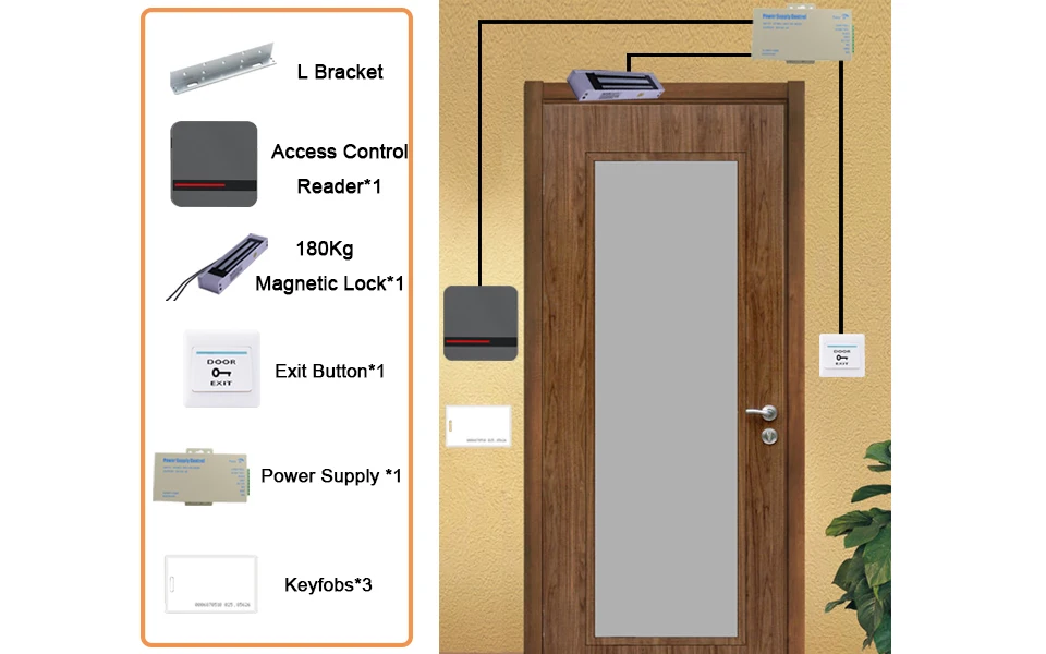 Eseye система контроля доступа комплект для безопасность домашнего офиса ворота с электромагнитной блокировка блока питания 125 кГц карта считыватель