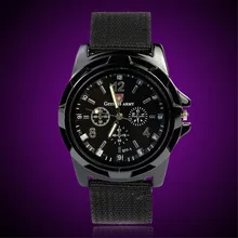 FHD Fashion Watch Army Racing Force Military Sport Men Officer Fabric Band Watch Men Wrist Watch Relogio Masculino Dorp Shipping