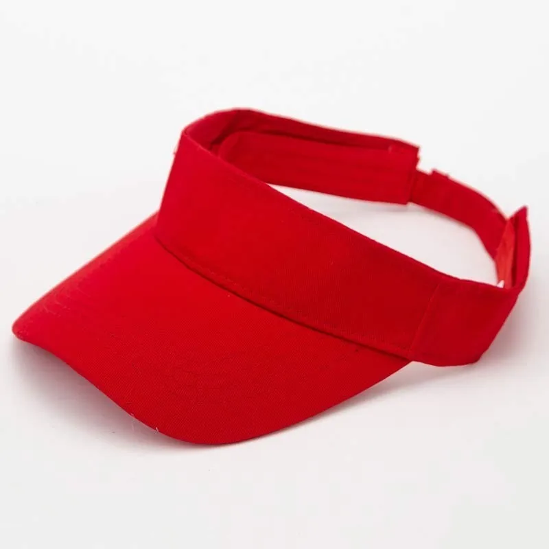Летняя защищенная Мужская и женская Козырьки Шляпы хлопковая кепка Кепка для спорта тенниса Гольф оранжевый розовый белый серый красный черный синий - Цвет: Красный