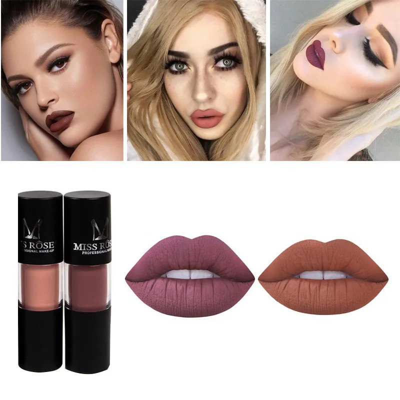 

2019 Hot Fashion Moisturizing 1pc Fashion Matte Long Lasting Lip Stain Non Stick Makeup Liquid Lip Gloss 2 Colors New Beauty New