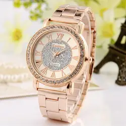 Kobiet Zegarka 2018 Новый Для женщин часы Элитный бренд Женская Мода из нержавеющей стали Rhinestone Кварцевые часы розовое золото Reloj Mujer