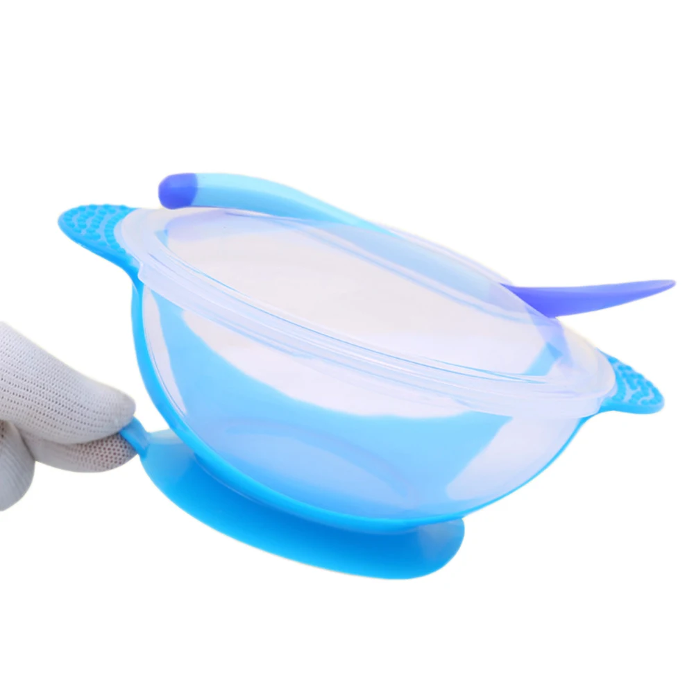 Baby Tableware Dinnerware Suction Bowl with Temperature Sensing Spoon baby food Baby Dinner Feeding Bowls Dishes Set