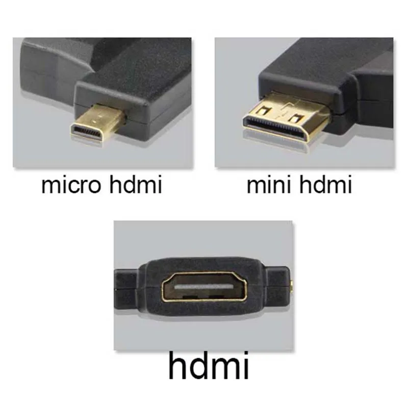 10 قطعة HDMI الإناث إلى البسيطة مايكرو HDMI الذكور V1.4 2 في 1 محول محول Tt