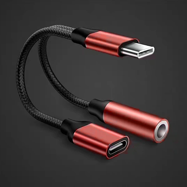 ACCEZZ usb type-C адаптер 3,5 мм разъем для наушников типа C зарядка прослушивание вызова для huawei P20 30 Xiaomi Mi 6 8 9 AUX аудио кабель - Цвет: Red