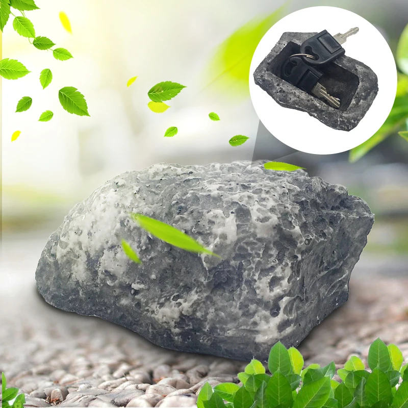 Free Shipping Outdoor Garden Key Box Rock Hidden Hide In Stone Security Safe Storage Hiding Drop shipping