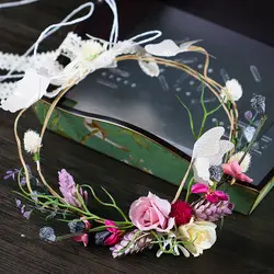 2018 новый элегантный цветок головной убор Mori Girl Венок повязка свадебное платье аксессуары украшения люкс Головные уборы Mingli Tengda