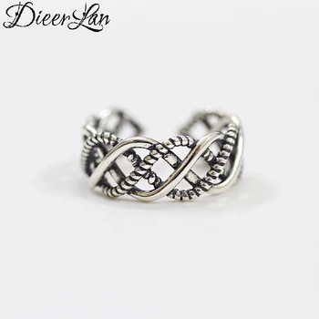 

DIEERLAN 925 Sterling Silver Hollow Rings for Women Gift Ladies Fashion Punk Jewelry Open Retro Antique Rings Anillos