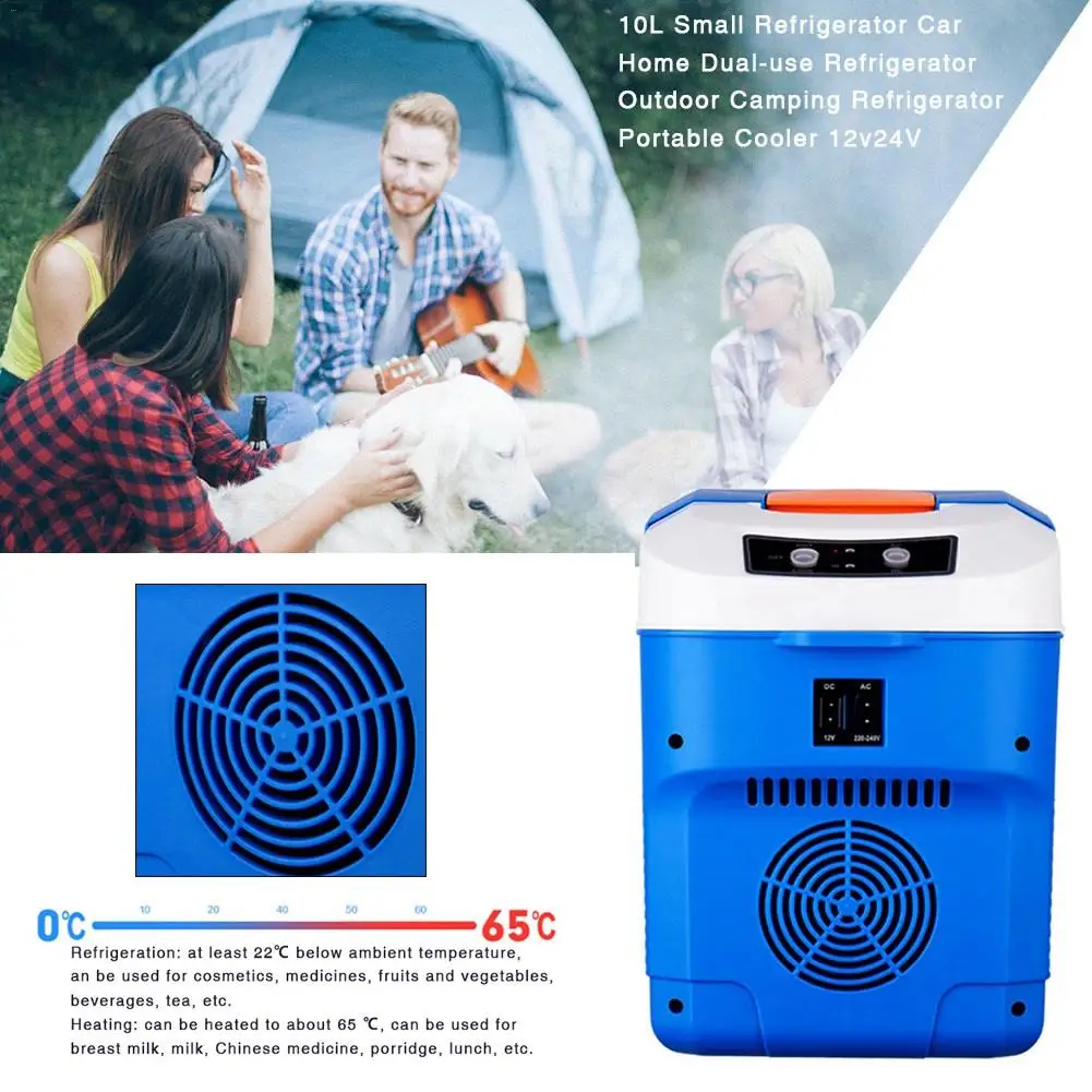 

12V 45W 10L Eletric Car Home Refrigerator Mini Fridge Dual-use Portable Cooler Warmer Refrigerator Outdoor Camping Refrigerator
