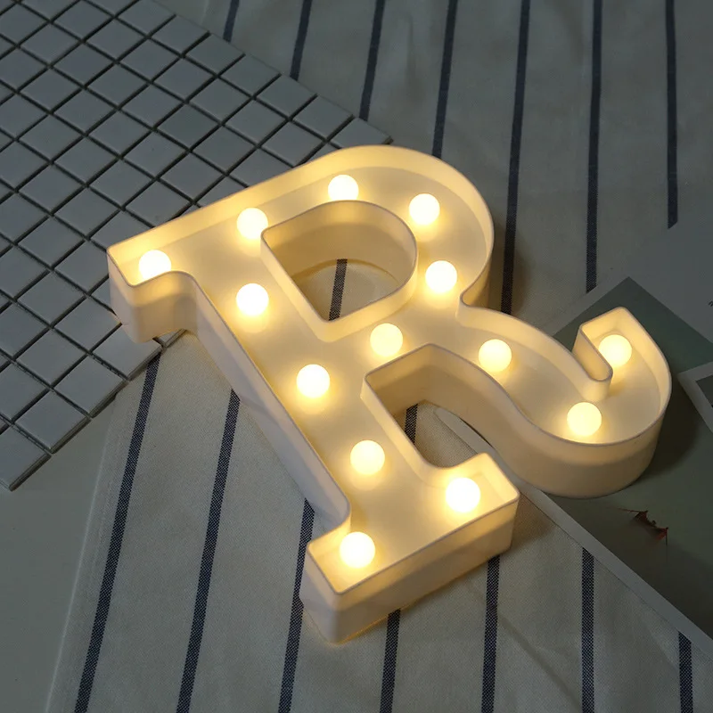 Светящийся ночной светодиодный светильник с буквами, креативный 26 Английский алфавит, светодиодная лампа, батарея, романтическое украшение для свадебной вечеринки, Прямая поставка - Цвет: 18