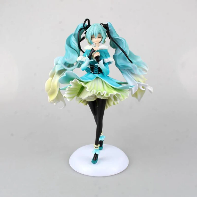 

Anime pre-painted 1/7 scale action figure snow miku Snow in Summer 28cm cartoon collection decoration toy gift with box Y7517