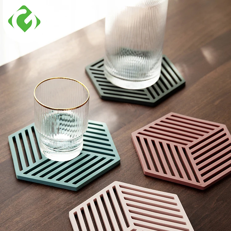 

1PC Silicone Tableware Insulation Mat Coaster Cup Hexagon Mats Pad Heat-insulated Bowl Placemat Home Decor Desktop Eco-friendly
