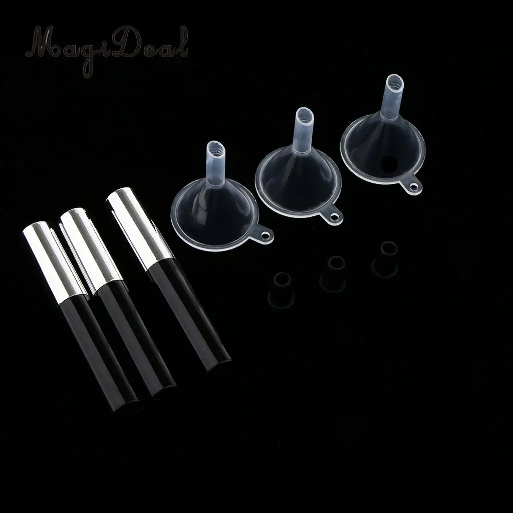 3pcs 4ml Empty Mascara Tube with Eyelash Wand with Rubber Inserts Funnels Set for Cosmetic DIY