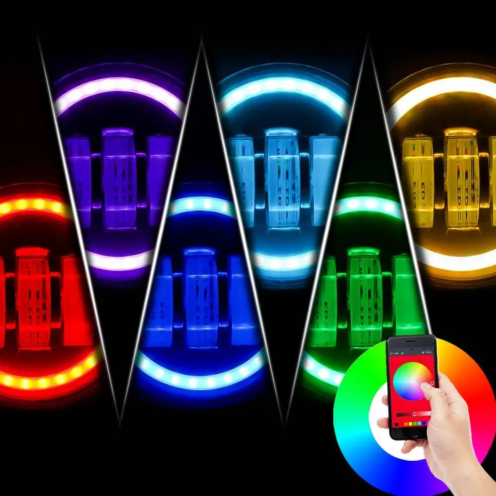 Marloo в горошек 4 дюйма RGB светодиодные противотуманные фары W/ Halo Кольцо DRL для Jeep