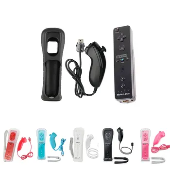 

NEW 2 in 1 Wireless GamePad Remote Controller For Nintendo for Wii Controller Joystick built in Motion Plus + Nunchuck