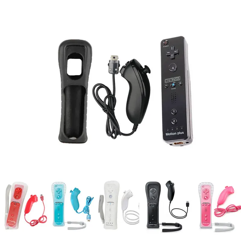 

NEW ONETOMAX 2 in 1 Wireless GamePad Remote Controller built in Motion Plus + Nunchuck For Nintendo for Wii Controller Joystick