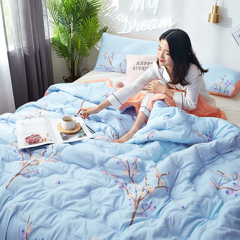 Моющийся Кондиционер Летняя кроватка Стёганое одеяло постельные принадлежности Одеяла для взрослых детей Твин-квин Размер выкидывает Лето Air Comfoter - Цвет: Quilt-20
