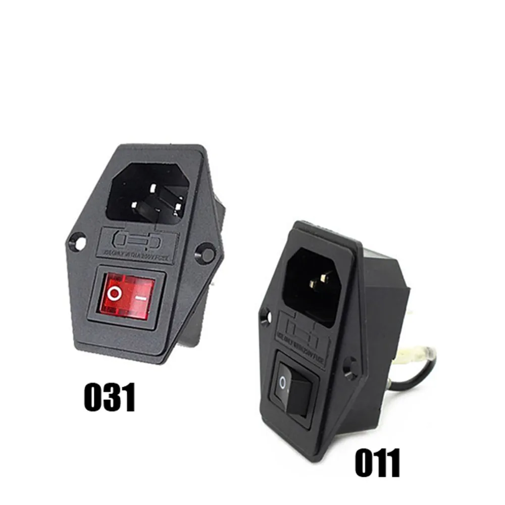 

1PC 250V 10A Male AC Power Cord Inlet Plug Socket With Rocker Switch Fuse Holder SA179 T50