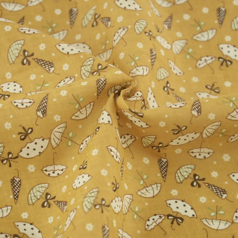 Хлопок земля желтая ткань красивый зонт дизайн лоскутное домашнее текстильное изделие простой Скрапбукинг Украшение Tela шитье Telas