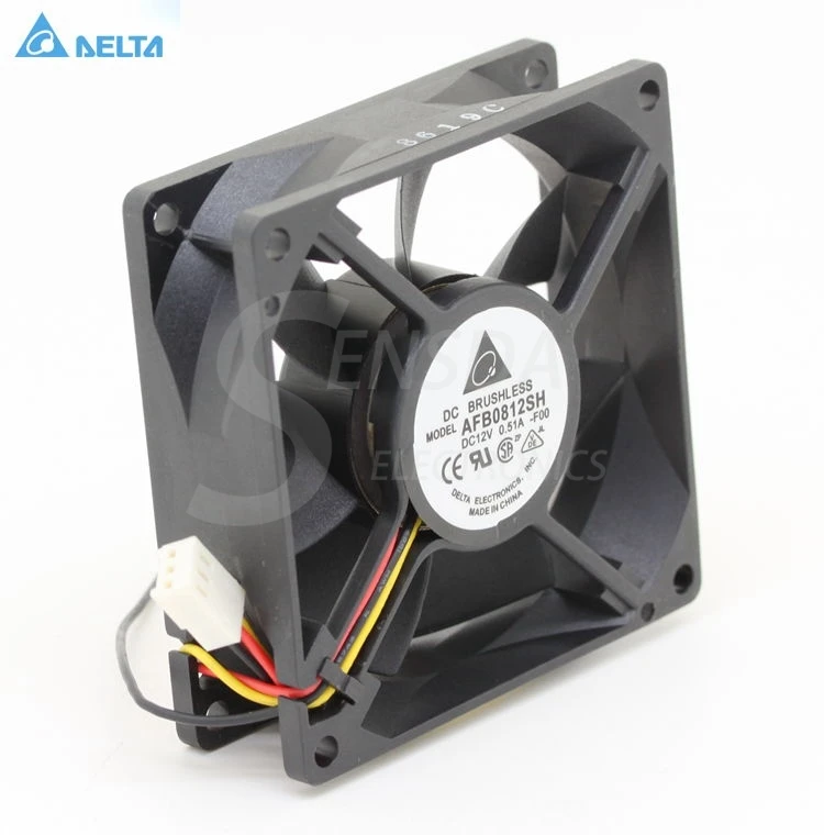 Original For Delta AFB0812SH -F00 8025 80mm 8cm DC 12V 0.51A speed computer case cpu server inverter cooling fans axial cooler цена Original For Delta AFB0812SH -F00 8025 80mm 8cm DC 12V 0.51A speed computer case cpu server inverter cooling fans axial cooler цены онлайн