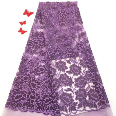 

French chiffon lace fabric 5 yards per lot tulle lace fabric wholesale price nigerian lace fabric for party dress