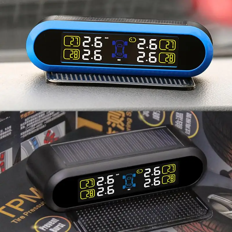 

TPMS HOT Sale Tire Pressure Alarm Monitor System Solar Energy UsbPlug LED Display Screen Wireless TPMS 4 Sensor Car Alarm System