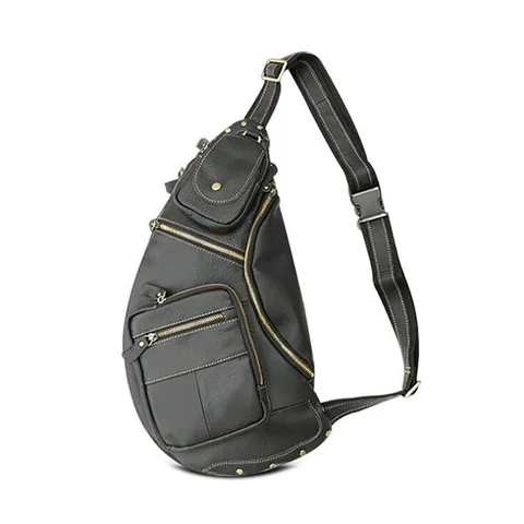para Homens Jovens de Couro Equitação da Motocicleta Bolsa de Ombro Genuíno Viajar Corpo Cruz Mensageiro Sling Voltar Pacote Peito Bolsa Ocasional
