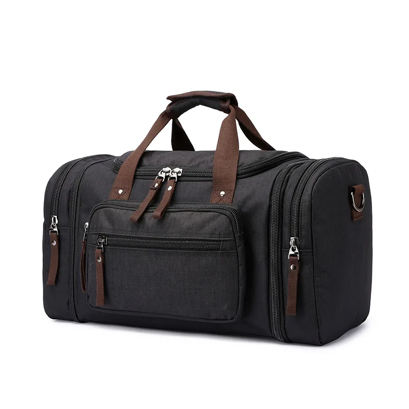 

BERAGHINI Large Capacity Travel Bags for Men Canvas Handbag Multi-Function Male Travel Tote Weekend Bag Handmade Duffle Bags