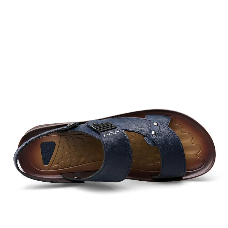 BVNOBET/Роскошные Дизайнерские летние пляжные туфли мужские трендовые повседневные Нескользящие сандалии Классические мужские сандалии из кожи Sandalia