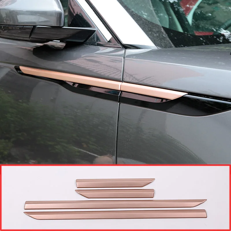 

4pcs Rose Golden Side Fender Cover Trim ABS Plastic For Land Rover Range Rover Velar 2017 2018 Car Accessories