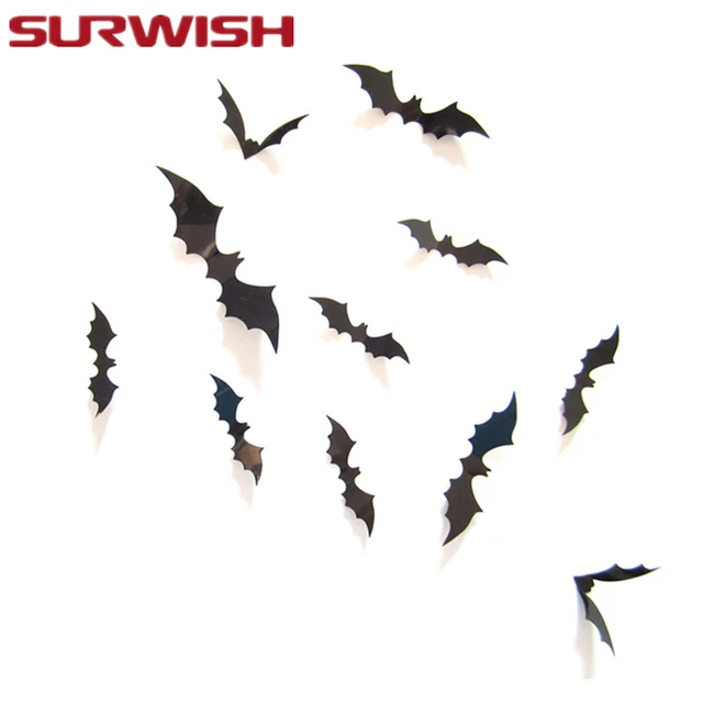 Surwish Decoration 12pcs Y Bat Wall Gl Sticker Surwish Decoration 12pcs Y Bat Wall Gl Sticker Party Bar Decals Set