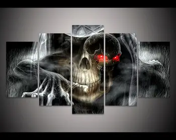 

HD 5pcs Skeleton skull Diamond Painting Halloween wall art for living room decor embroidery Halloween diamond mosaic gifts