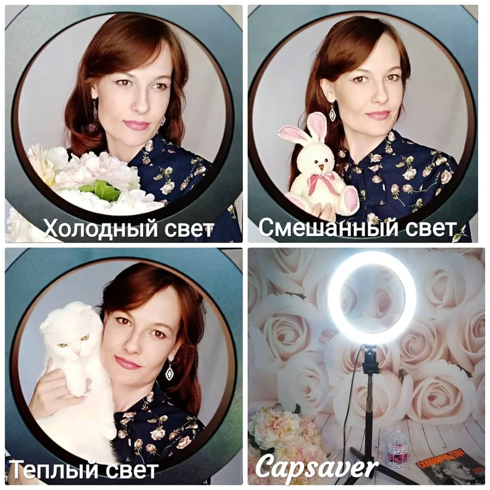  capsaver LED Selfie Ring Light Dimmable Makeup Annular Lamp USB Tabletop Shooting Photo Video Light - 33006972764