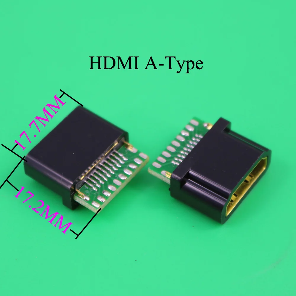 

YuXi 1pcs Gold-plated HDMI Type A Standard Female Jack with PCB board 19Pin HDMI Socket With Plastic Shell (1.4)