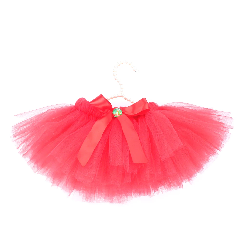 Christmas Red tutu skirts for baby girls holiday party tulle tutus soft
