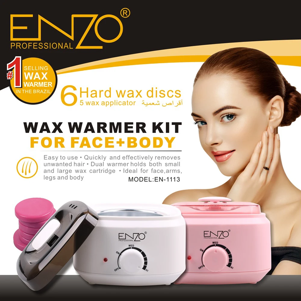 

ENZO Wax Warmer Hair Removal Home Waxing Kit Bikini Women Men Painless At Home Waxing