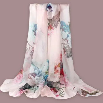 

Scarves female Europe and the United States British simulation silk scarf spring and summer seaside summer beach towel shawl