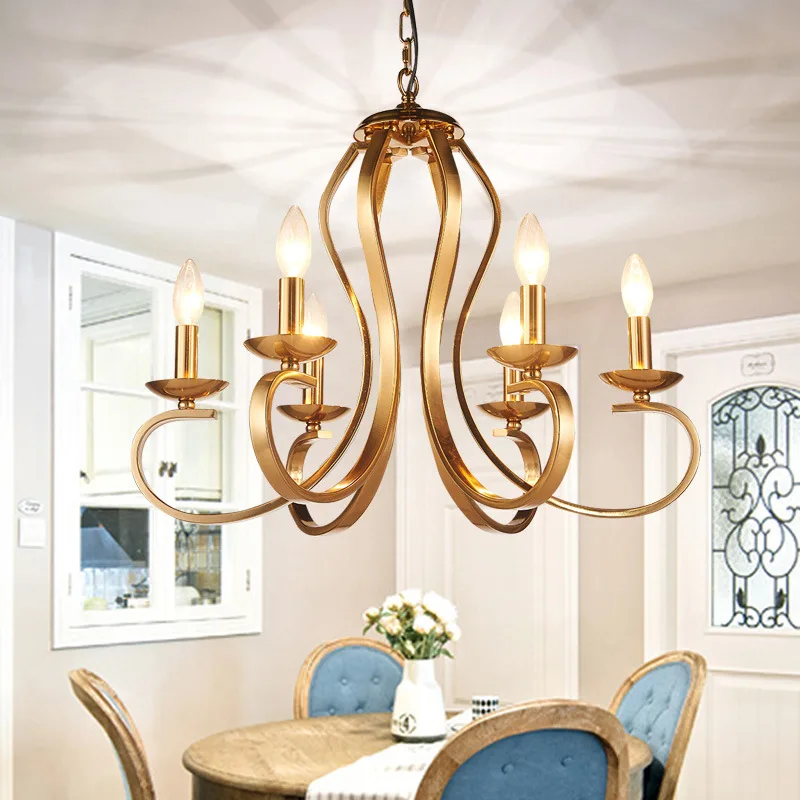 indoor lamps luminaire led lights Fabric lampshade chandelier iron