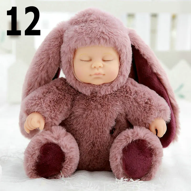 17 см Кукла reborn baby силиконовая кукла Спящая Кукла reborn Младенцы доводчик медведь панда розовый белый детские игрушки Рождественский подарок для детей - Цвет: 12