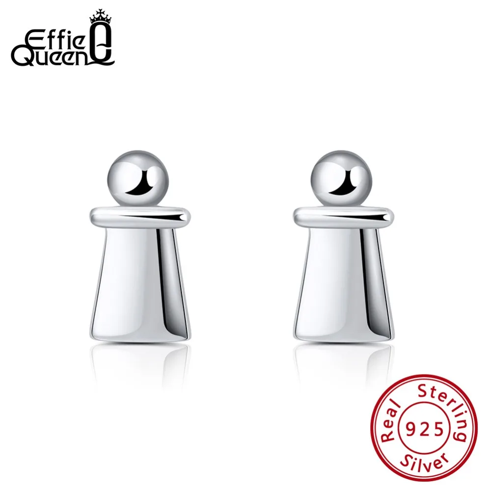 

Effie Queen Real Silver 925 Vintage Earrings For Women Cute Chess Carton Small Stud Earing Sterling Silver Jewelry 2019 BE134