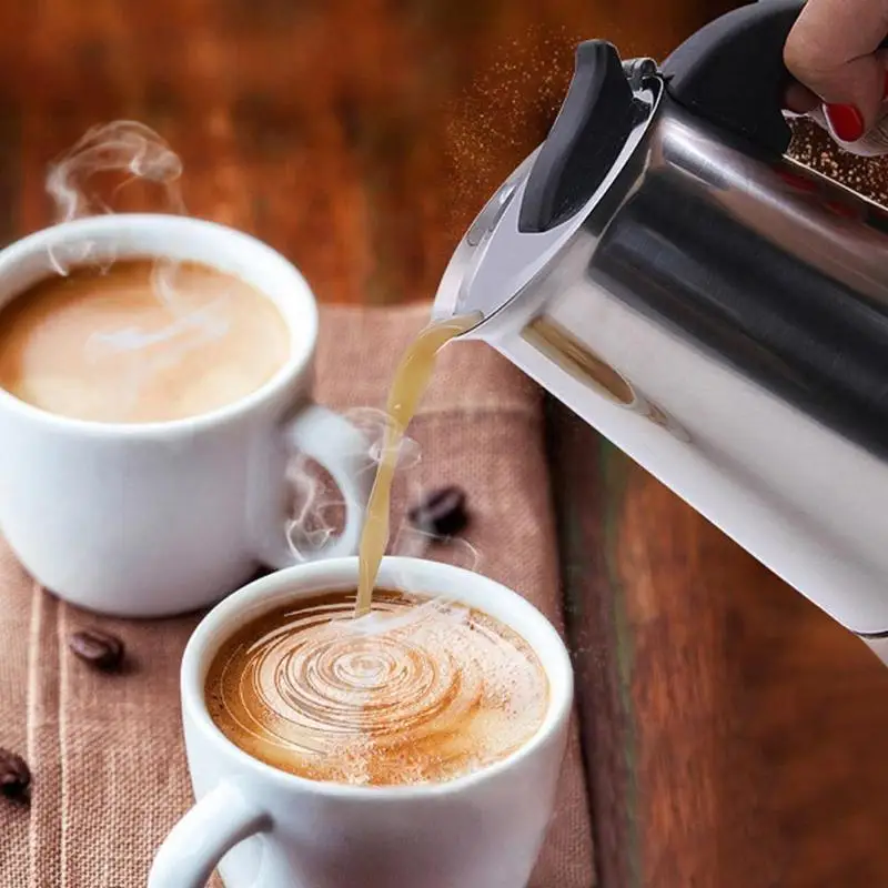 

Plastic Anti scald handle Mocha Coffee Pot Moka Stainless Steel Filter Italian Espresso Coffee Maker Percolator Tool