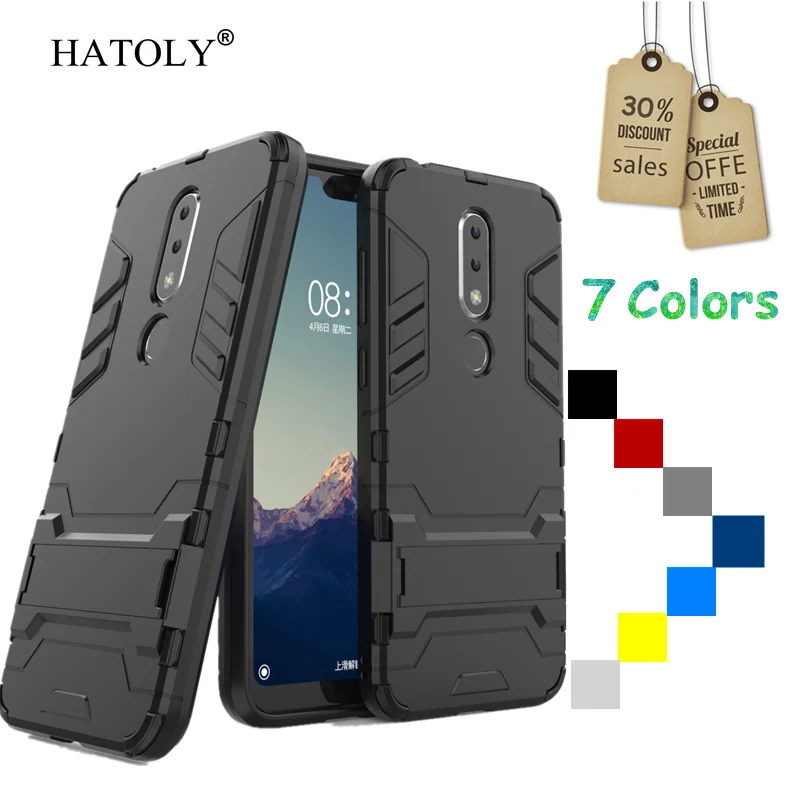 

HATOLY For Cover Nokia 6.1 Plus Case Rubber Robot Armor Slim Hard Back Phone Case for Nokia 6.1 Plus Cover for Nokia 6.1 Plus