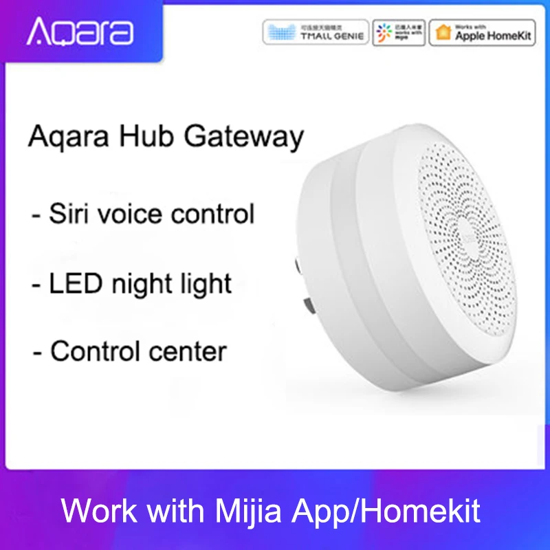 Mijia Aqara Hub Gateway со светодиодным ночным светильник Smart work с для Apple Homekit International Edition Gateway